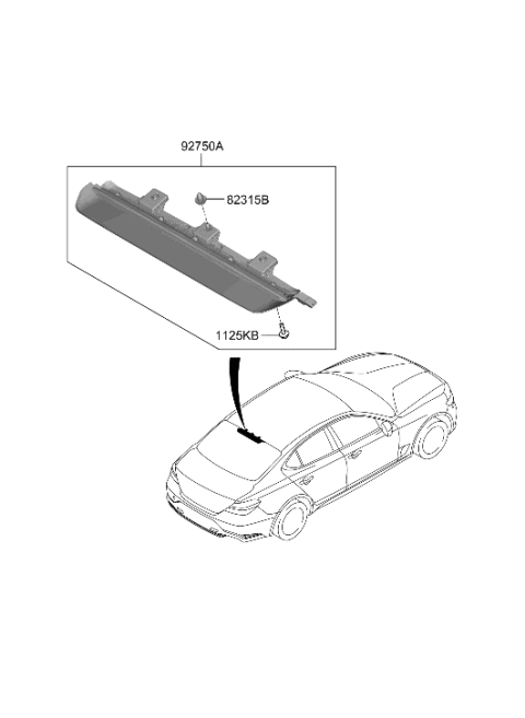 2023 Hyundai Genesis G70 High Mounted Stop Lamp Diagram