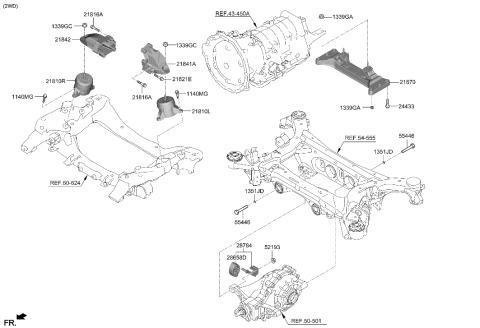 2023 Hyundai Genesis G70 Engine & Transaxle Mounting Diagram 2
