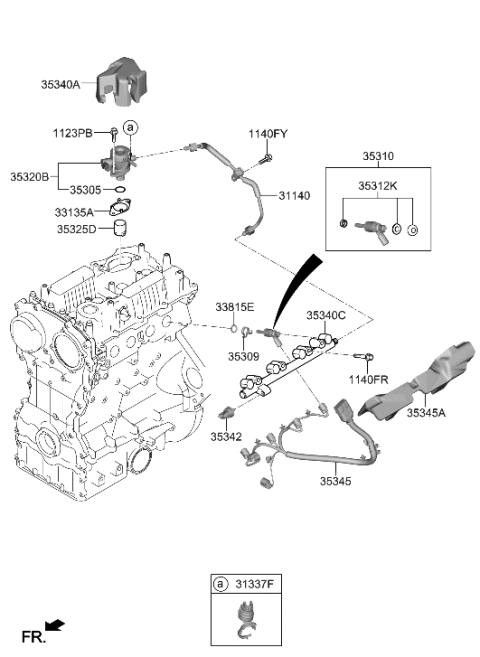 2022 Hyundai Genesis G70 Throttle Body & Injector Diagram 1