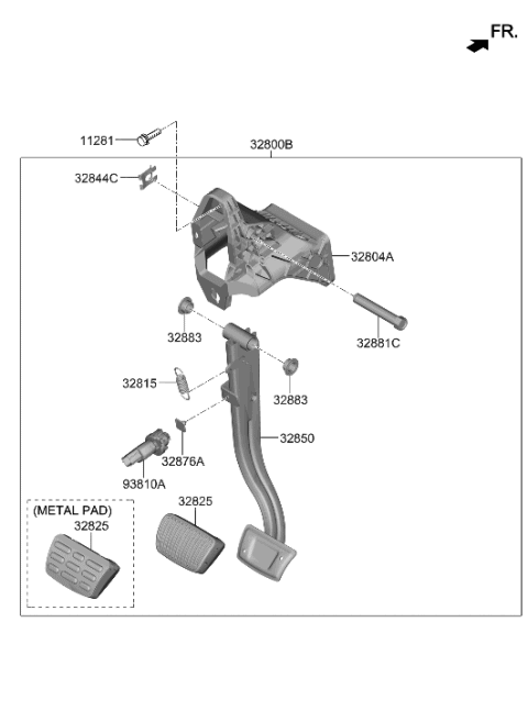 2022 Hyundai Genesis G70 Brake & Clutch Pedal Diagram
