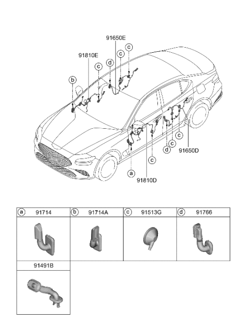 2023 Hyundai Genesis G70 Door Wiring Diagram