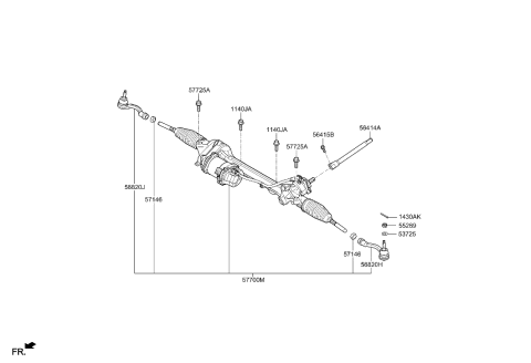 2023 Hyundai Genesis G70 Power Steering Gear Box Diagram