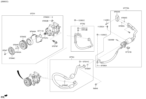 2022 Hyundai Genesis G70 Air conditioning System-Cooler Line Diagram 2