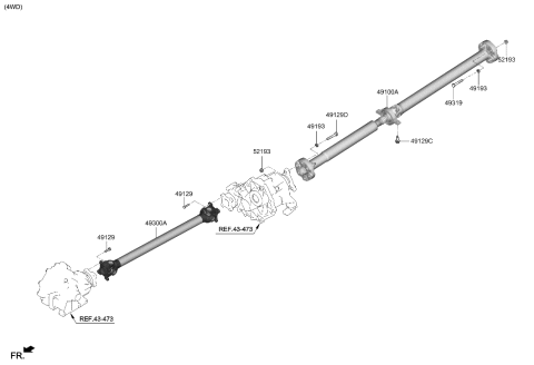 2022 Hyundai Genesis G70 Propeller Shaft Diagram 1