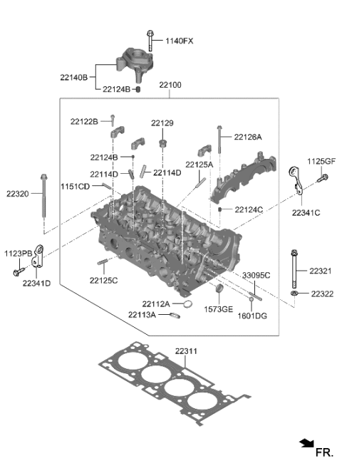 2022 Hyundai Genesis G70 Cylinder Head Diagram 1