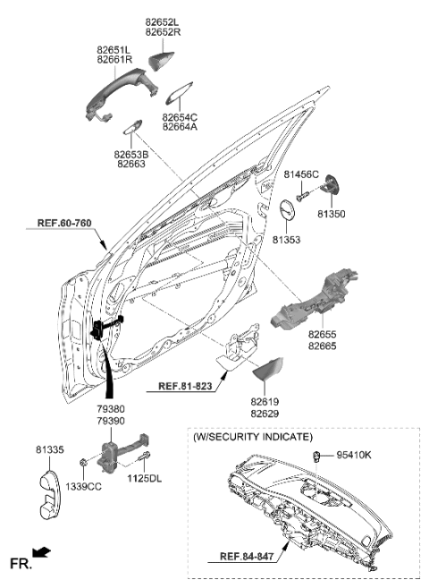 2023 Hyundai Genesis G70 Front Door Locking Diagram