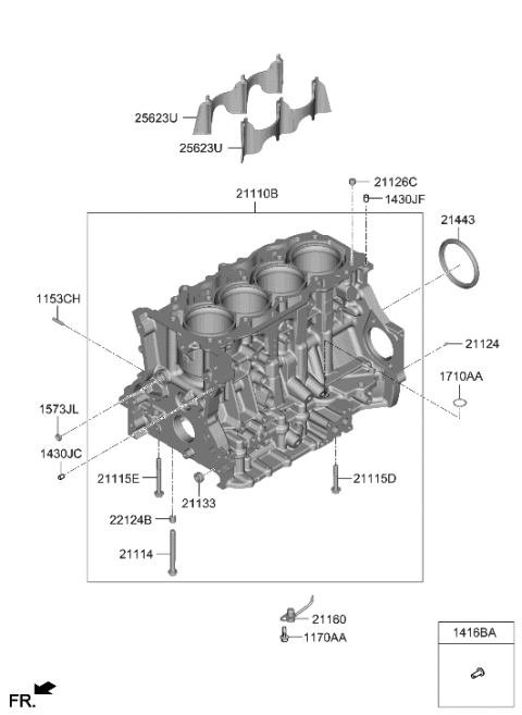 2023 Hyundai Genesis GV80 Cylinder Block Diagram 1