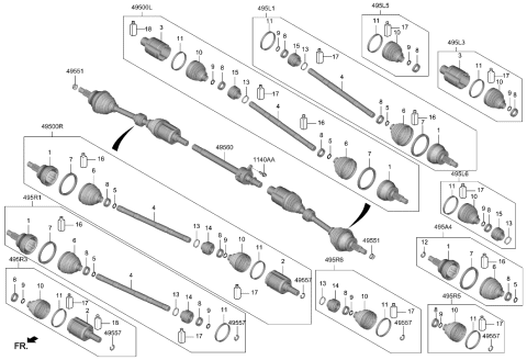 2023 Hyundai Genesis GV80 Drive Shaft (Front) Diagram