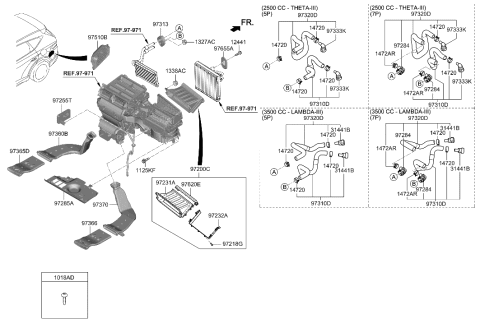 2011 Hyundai Azera Grommet-Heater Pipe Diagram for 97313-G2000