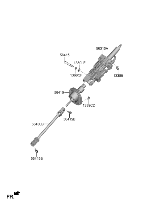 2022 Hyundai Genesis GV80 Steering Column & Shaft Diagram 1