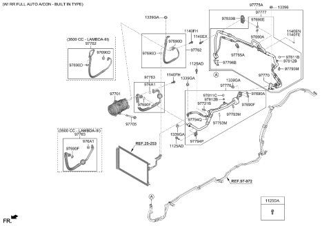 2023 Hyundai Genesis GV80 Air conditioning System-Cooler Line Diagram 1