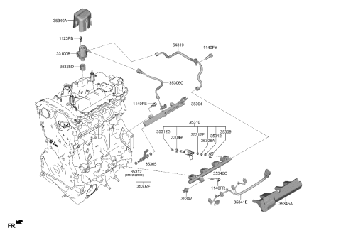 2022 Hyundai Genesis GV80 Throttle Body & Injector Diagram 1