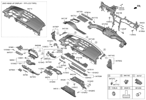 2021 Hyundai Genesis GV80 Crash Pad Diagram