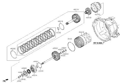 2013 Hyundai Azera Piston Assembly-Front Clutch Diagram for 45490-47100