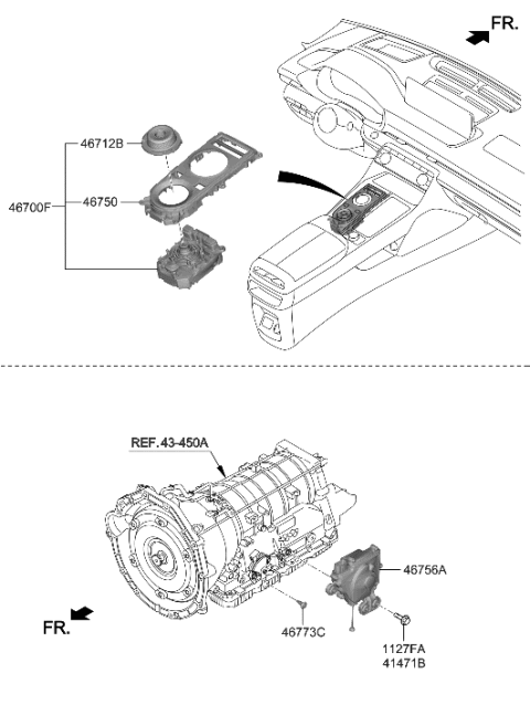 2022 Hyundai Genesis GV80 Shift Lever Control (ATM) Diagram