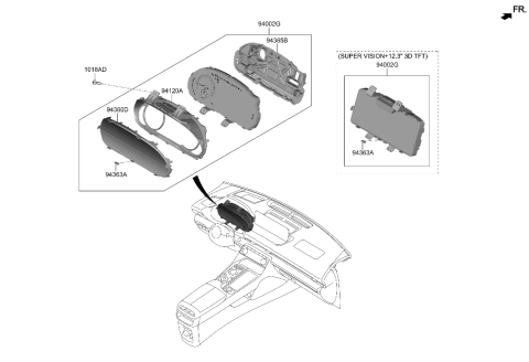 2023 Hyundai Genesis GV80 Instrument Cluster Diagram