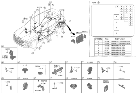 2011 Hyundai Azera Grommet Diagram for 91981-B1080