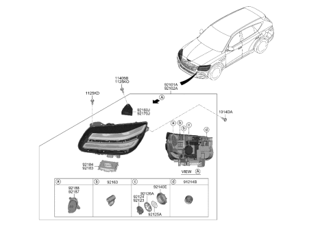 2022 Hyundai Genesis GV80 Head Lamp Diagram
