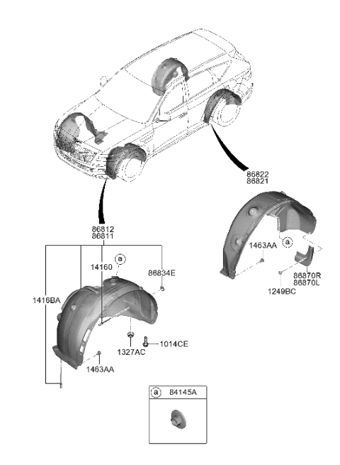 2023 Hyundai Genesis GV80 Wheel Gaurd Diagram