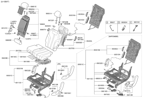 2013 Hyundai Azera Guide Assembly-R/S H/REST W/LVR Diagram for 89370-J6000-NNB