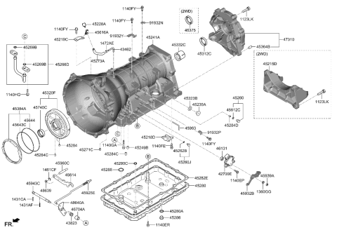 2022 Hyundai Genesis GV80 Auto Transmission Case Diagram 1