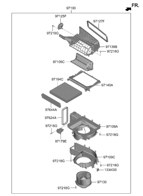 2021 Hyundai Genesis GV80 Heater System-Heater & Blower Diagram 2