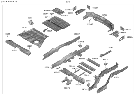 2021 Hyundai Genesis GV80 Floor Panel Diagram 1
