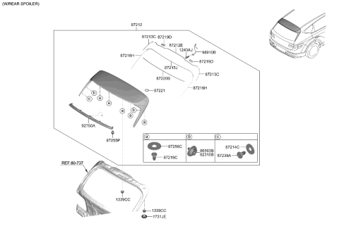 2013 Hyundai Azera Pad 7-Rear Spoiler Diagram for 87219-J7000