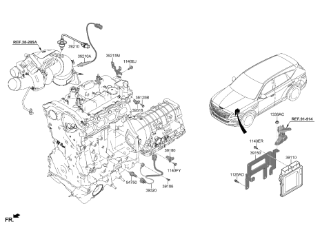 2021 Hyundai Genesis GV80 Electronic Control Diagram 1