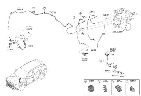 2023 Hyundai Genesis GV80 Connector Assembly-Brake Fuel Line Diagram for 58723-T1000
