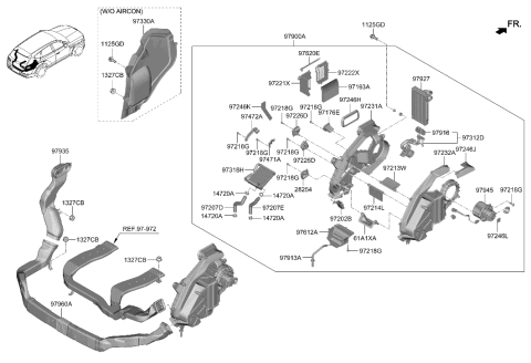 2021 Hyundai Genesis GV80 A/C System-Rear Diagram