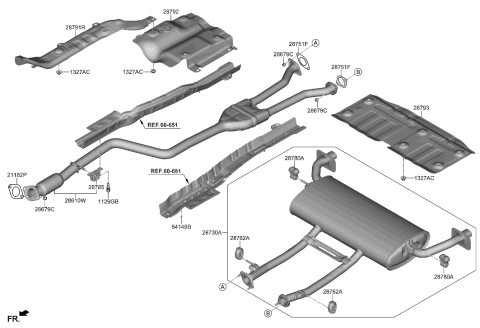 2021 Hyundai Genesis GV80 Muffler & Exhaust Pipe Diagram 1