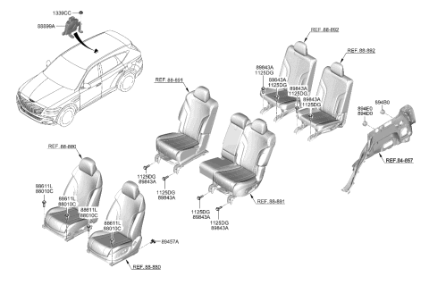 2021 Hyundai Genesis GV80 Hardware-Seat Diagram