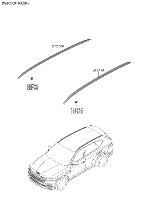 2021 Hyundai Genesis GV80 Roof Garnish & Rear Spoiler Diagram 2