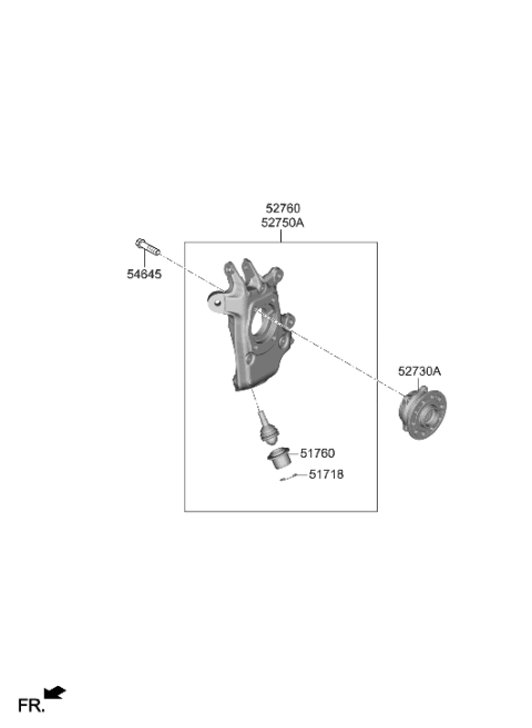 2023 Hyundai Genesis GV80 HUB & BEARING ASSY-RR Diagram for 52730-T6000