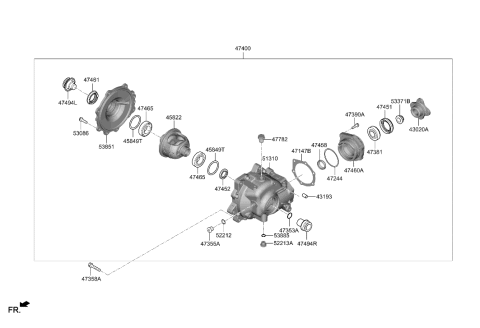 2011 Hyundai Azera COVER-DIFFERENTIAL CARRIER Diagram for 47475-4J501