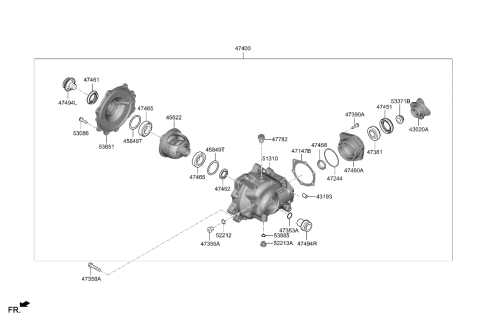 2021 Hyundai Genesis GV80 COVER-DIFFERENTIAL CARRIER Diagram for 47475-4J501