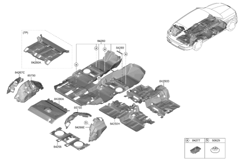 2021 Hyundai Genesis GV80 Floor Covering Diagram