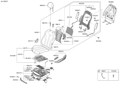 2021 Hyundai Genesis GV80 Front Seat Diagram 2