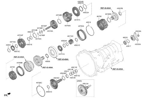 2011 Hyundai Azera Shaft Assembly-Output Diagram for 45816-4J000