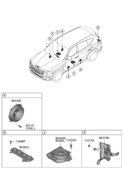 2023 Hyundai Genesis GV80 Speaker Diagram 1