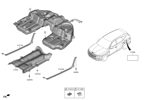 2022 Hyundai Genesis GV80 Fuel System Diagram 2