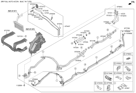 2022 Hyundai Genesis GV80 Cover Assembly-Rear Heater Pipe Diagram for 97580-4D000