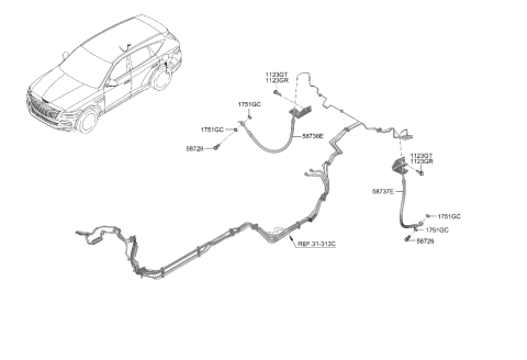 2023 Hyundai Genesis GV80 Brake Fluid Line Diagram 2