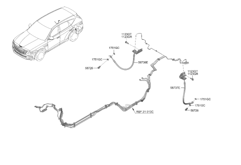 2021 Hyundai Genesis GV80 Brake Fluid Line Diagram 2