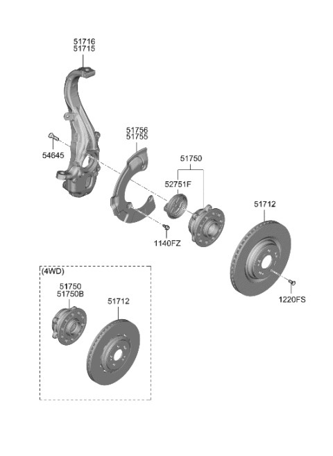 2021 Hyundai Genesis GV80 Front Axle Diagram