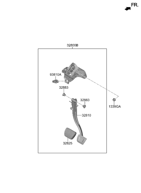 2022 Hyundai Genesis GV80 Brake & Clutch Pedal Diagram