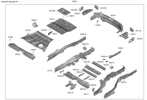 2021 Hyundai Genesis GV80 Floor Panel Diagram 2