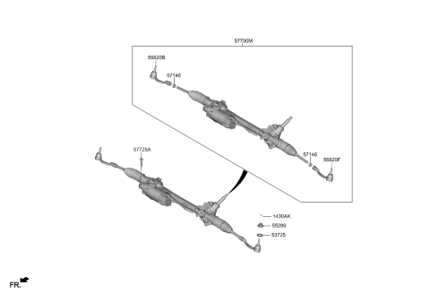 2021 Hyundai Genesis GV80 Power Steering Gear Box Diagram