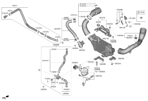 2022 Hyundai Genesis GV80 Turbocharger & Intercooler Diagram 1